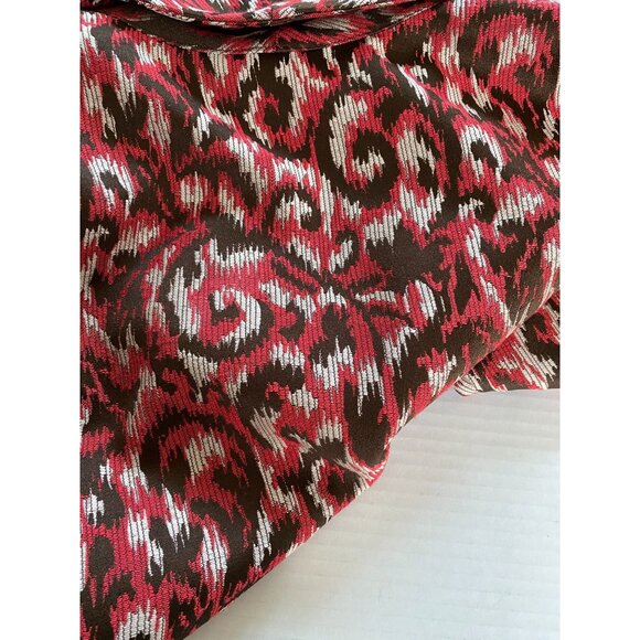 Maggie Barnes Womens Red & Brown Abstract Print Long Line  Jacket Size 3X - Picture 10 of 12